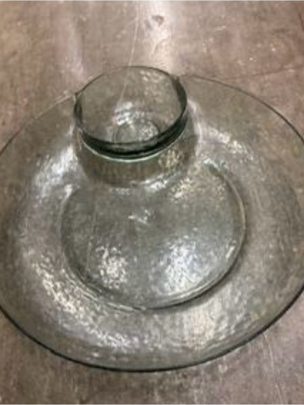 Clear Textured Plastic Chip & Dip Bowl Set, 2-Piece Round Serving & Dipping